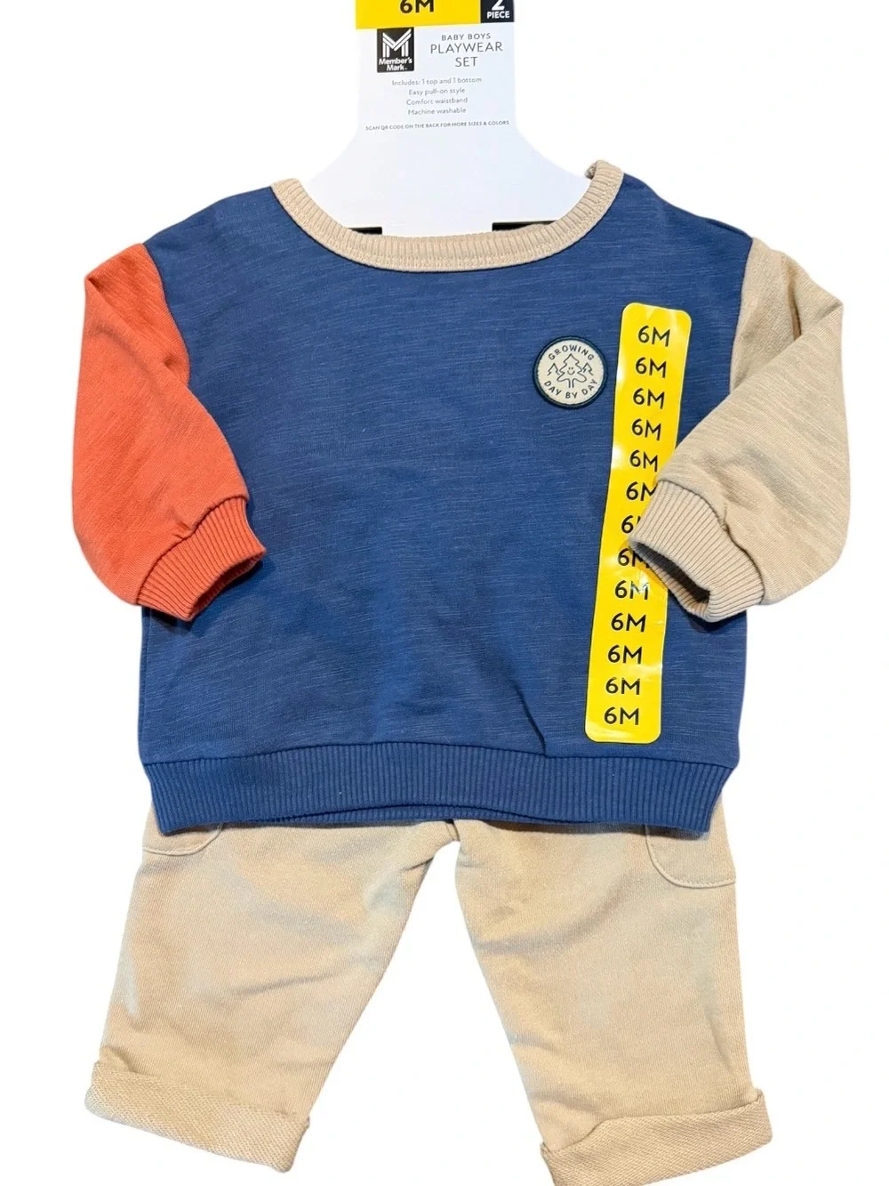 Baby Boys Two-Piece Playwear Set - Blue, Tan & Orange 6M